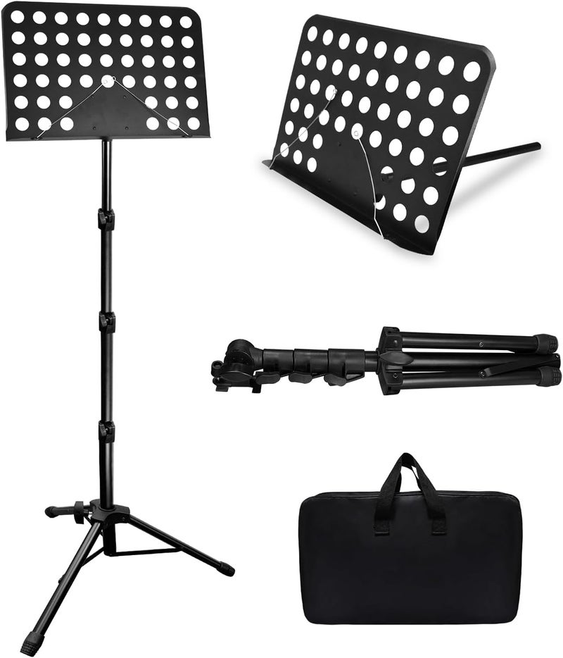 HOLANHING 70IN Sheet Music Stand, Tall Music Stand for Sheet Music High Stability, Adjustable Portable Music Stand with Carrying Bag for Guitar, Violin, Ukulele (33-70IN-A) - Image 1